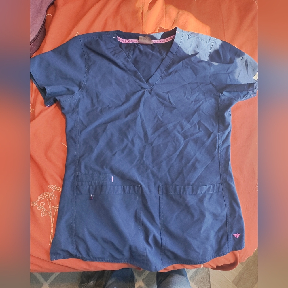 Navy scrub top Med Couture